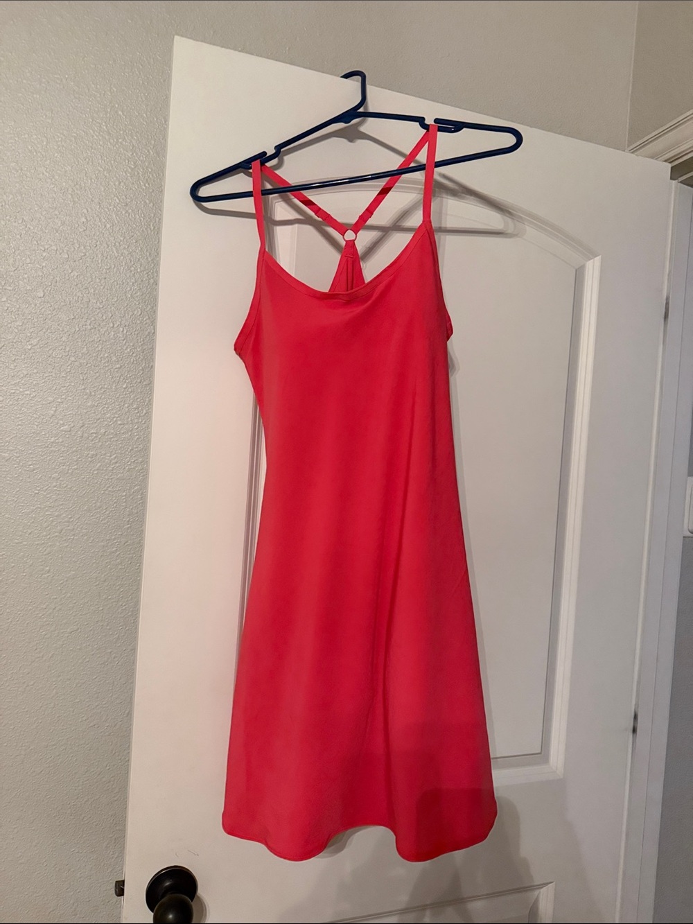 Outdoor Voices Red Mini Slip Dress with Strappy Back